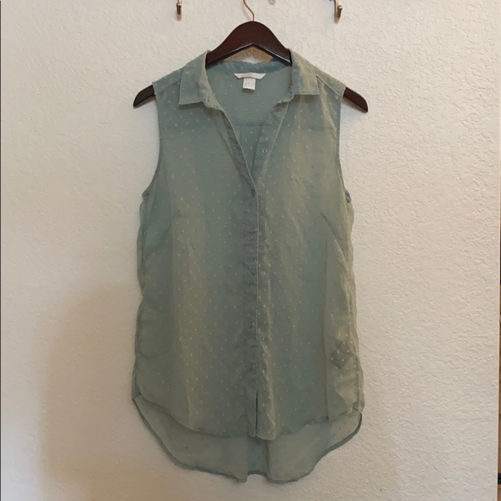 H&M Sheer Mint Blouse